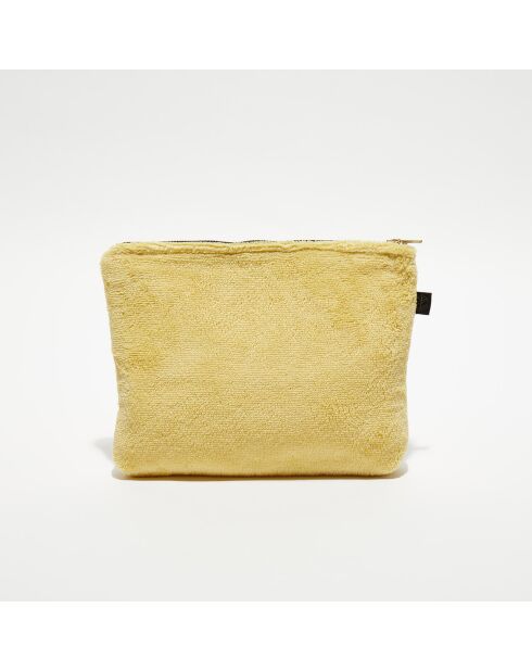Trousse de toilette en bouclette éponge St Tropez paille - 28x22 cm