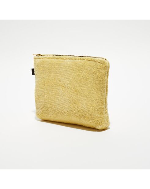 Trousse de toilette en bouclette éponge St Tropez paille - 28x22 cm