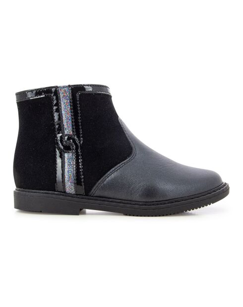 Bottines à Zip City Lock noires