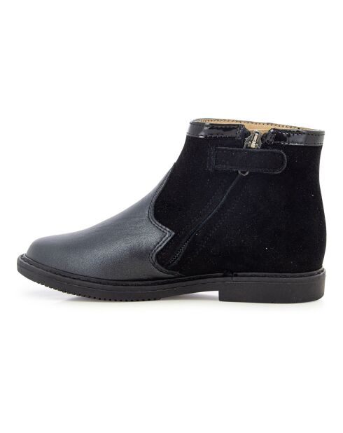 Bottines à Zip City Lock noires