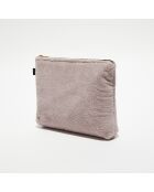Trousse de toilette en bouclette éponge St Tropez pétale - 28x22 cm