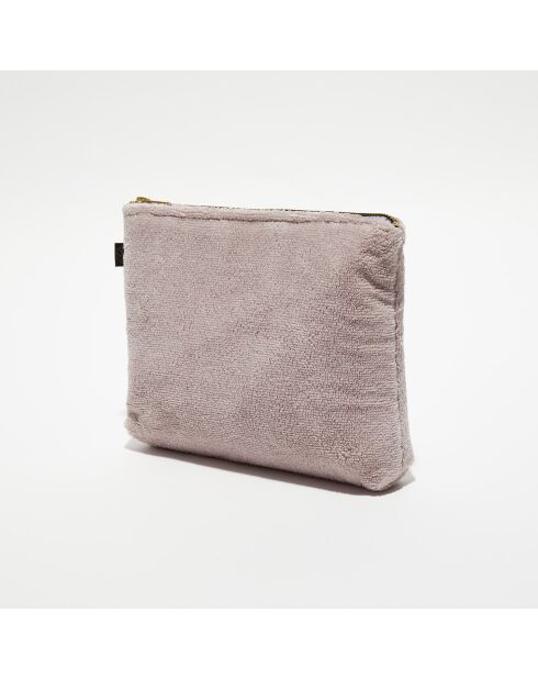 Trousse de toilette en bouclette éponge St Tropez pétale - 28x22 cm