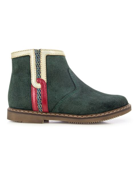 Bottines à Zip City Lock vertes