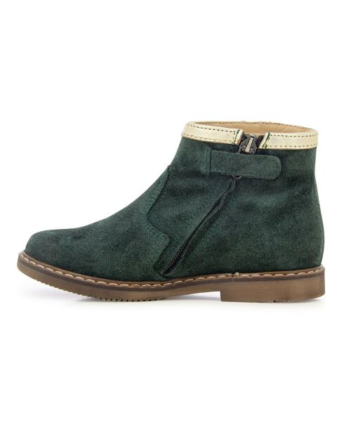 Bottines à Zip City Lock vertes