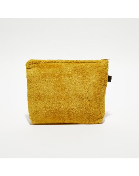 Trousse de toilette en bouclette éponge St Tropez safran - 28x22 cm