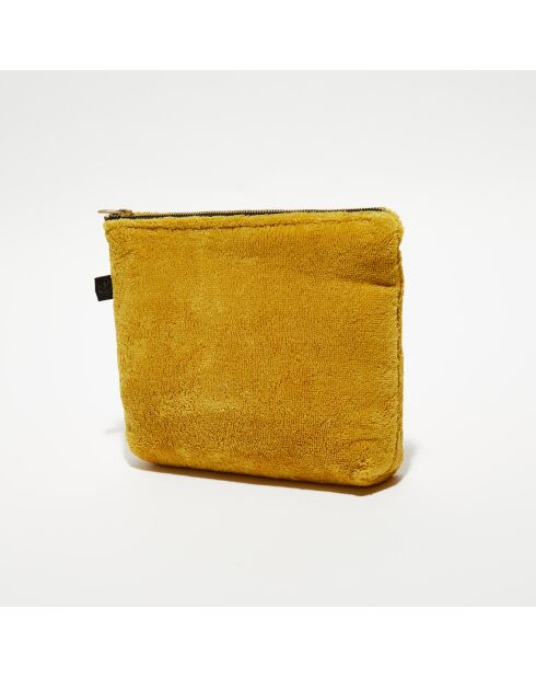 Trousse de toilette en bouclette éponge St Tropez safran - 28x22 cm