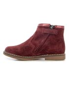 Bottines à Zip City Lock bordeaux