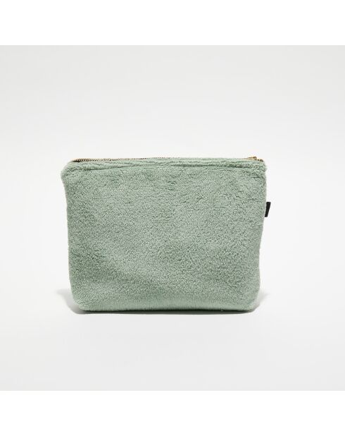 Trousse de toilette en bouclette éponge St Tropez céladon - 28x22 cm