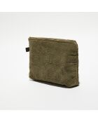 Trousse de toilette en bouclette éponge St Tropez kaki - 28x22 cm