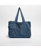 Sac cabas en bouclette éponge St Tropez turquin - 48x36 cm