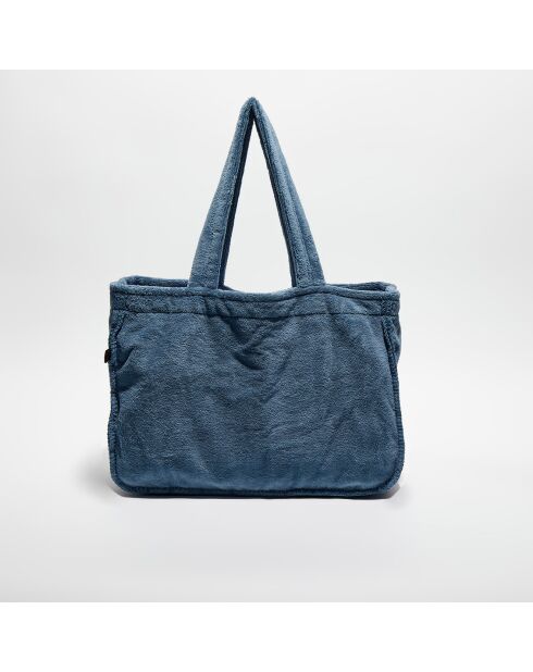 Sac cabas en bouclette éponge St Tropez turquin - 48x36 cm