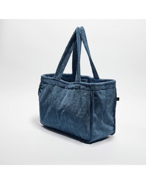 Sac cabas en bouclette éponge St Tropez turquin - 48x36 cm