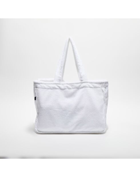 Sac cabas en bouclette éponge St Tropez blanc - 48X35 cm