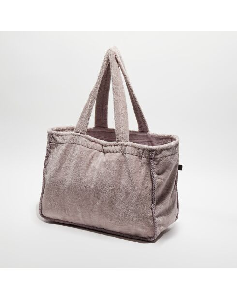 Sac cabas en bouclette éponge St Tropez pétale - 48x35 cm