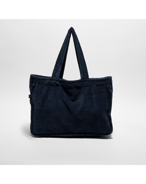 Sac cabas en bouclette éponge St Tropez encre - 48x35 cm