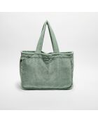Sac cabas en bouclette éponge St Tropez céladon - 48x35 cm