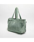 Sac cabas en bouclette éponge St Tropez céladon - 48x35 cm