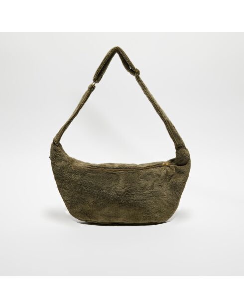 Sac banane en bouclette éponge St Tropez kaki - 25x48 cm