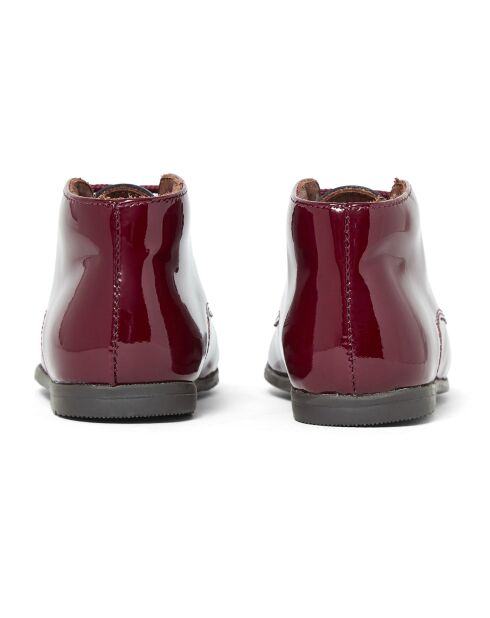 Bottillons à Lacets en Vernis bordeaux