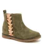 Bottines en Suede Trip Leaf vert olive