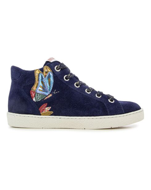 Baskets Top à Zip Fly bleu marine