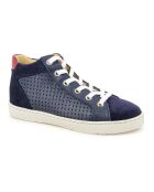Marineblaue Perfo Sneakers mit Reißverschluss