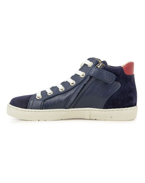 Baskets Top à Zip Perfo bleu marine
