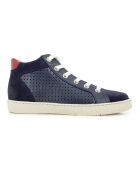 Marineblaue Perfo Sneakers mit Reißverschluss
