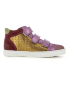 Easy Perfo Scratch Top Sneakers in Pflaume/Gold