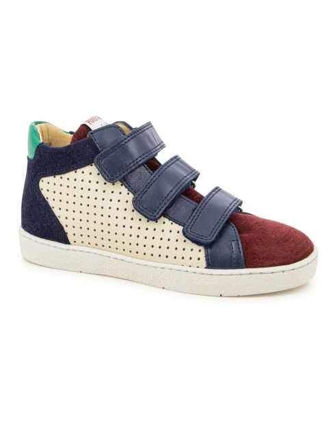 Baskets Top à Scratchs Easy Perfo bleu marine