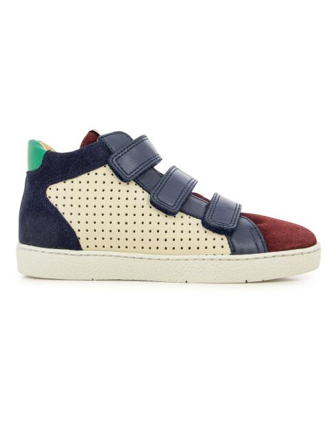 Baskets Top à Scratchs Easy Perfo bleu marine