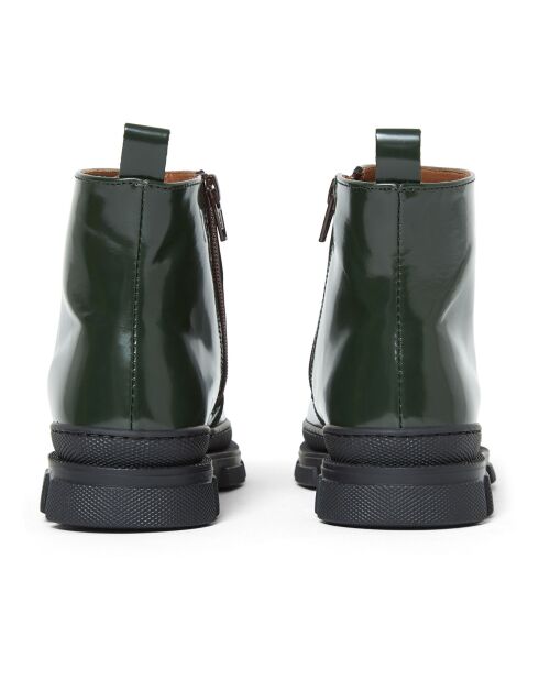 Boots à Semelles Epaisses vert foncé