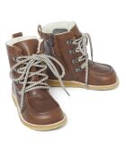 Braune, gefütterte Schnürstiefel