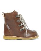 Braune, gefütterte Schnürstiefel