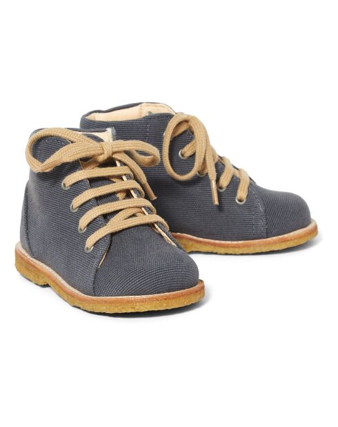 Bottines à Lacets en Toile Vegan noires