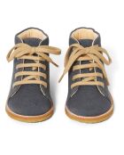 Bottines à Lacets en Toile Vegan noires