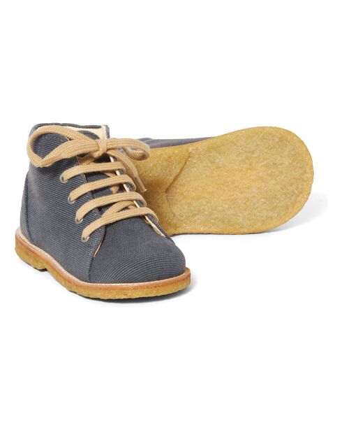 Bottines à Lacets en Toile Vegan noires
