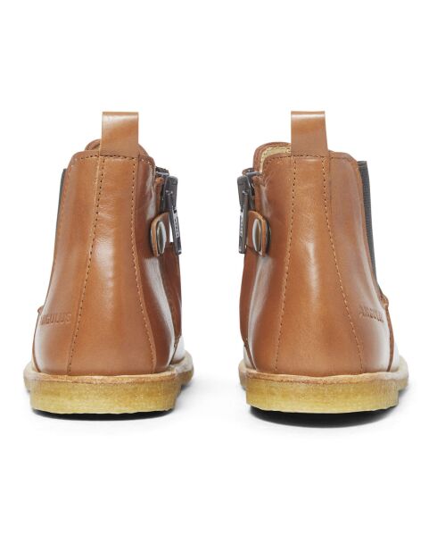 Boots Chelsea Zippées cognac