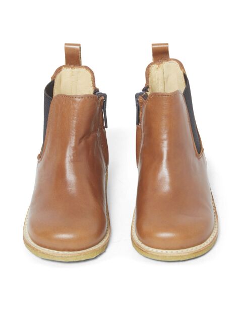 Boots Chelsea Zippées cognac