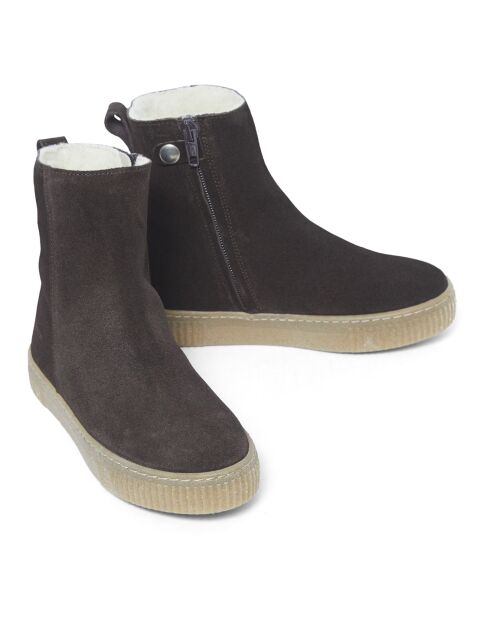 Boots Fourrées Zippées chocolat
