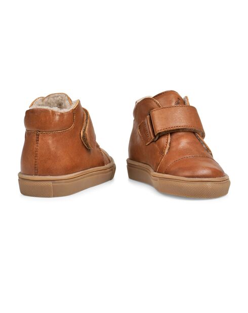 Baskets Fourrées à Scratchs Toasty Kicks cognac