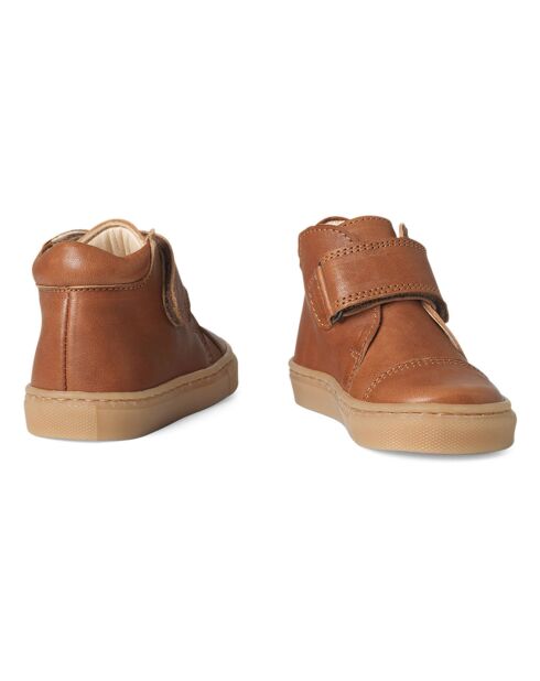 Boots Low Kicks à Scratchs cognac