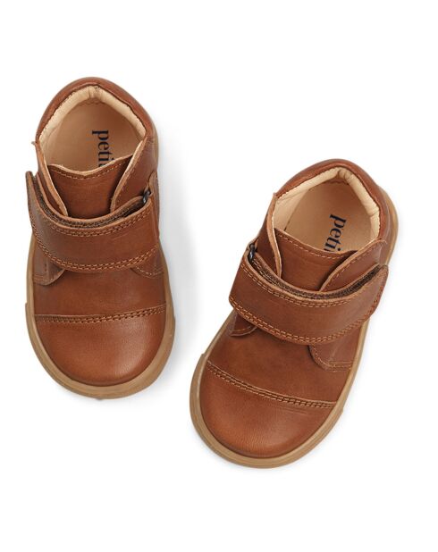 Boots Low Kicks à Scratchs cognac