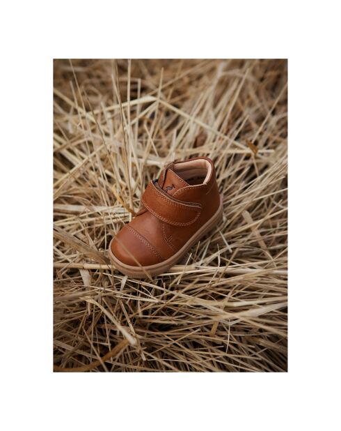 Boots Low Kicks à Scratchs cognac