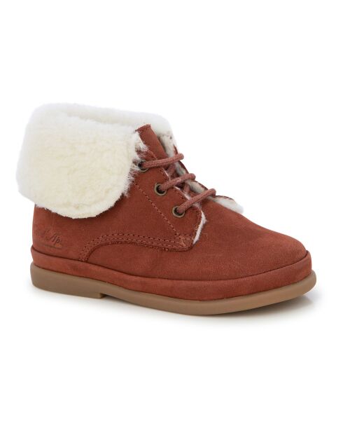 Boots Fourrées en Nubuck rouille