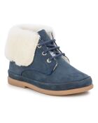 Boots Fourrées en Nubuck bleu marine