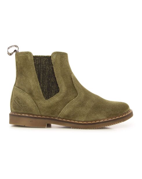 Bottines Chelsea en Suede City Jodzip vert olive