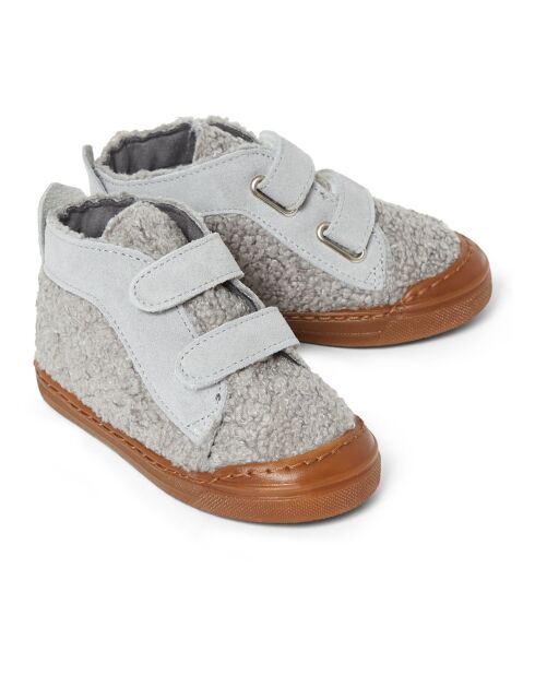 Baskets en Shearling à Scratchs grises