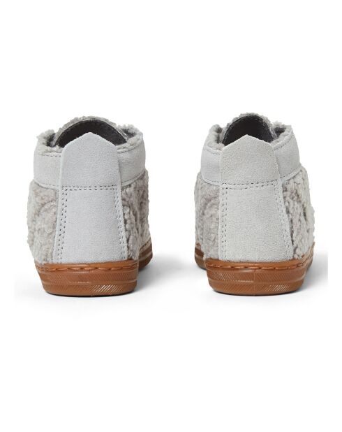 Baskets en Shearling à Scratchs grises