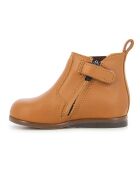 Bottines en Vachette Zeus Elastiquées et Zippées camel